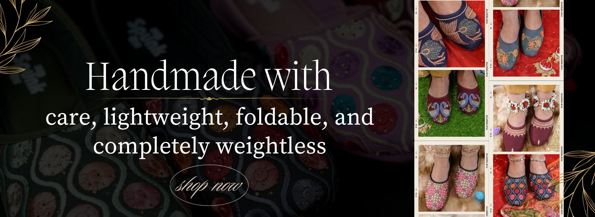 handmade with care, lightweight, foldable